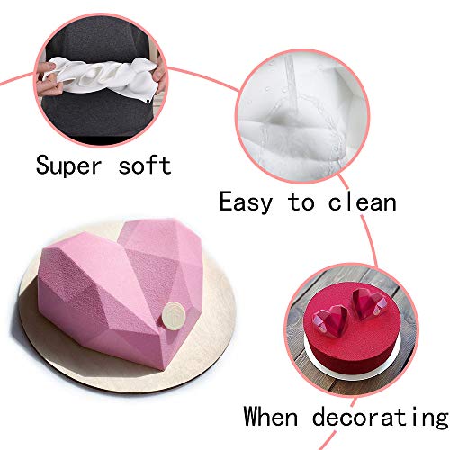 Heart Molds for Chocolate, Reusable Silicone Geometric 3D Diamond Shaped Mold for Baking Chocolate Fondant Wedding Engagement Valentines Day