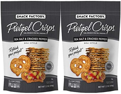 Snack Factory Sea Salt & Cracked Pepper Pretzel Crisps 7.2oz (2 pack)