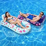 Aufblasbarer Pool-Schwimmer für Erwachsene – Pool Floaties Lounger Floats Floß Schwimmstuhl Wasserschwimmer für Schwimmbad See Lounge Float mit Getränkehaltern