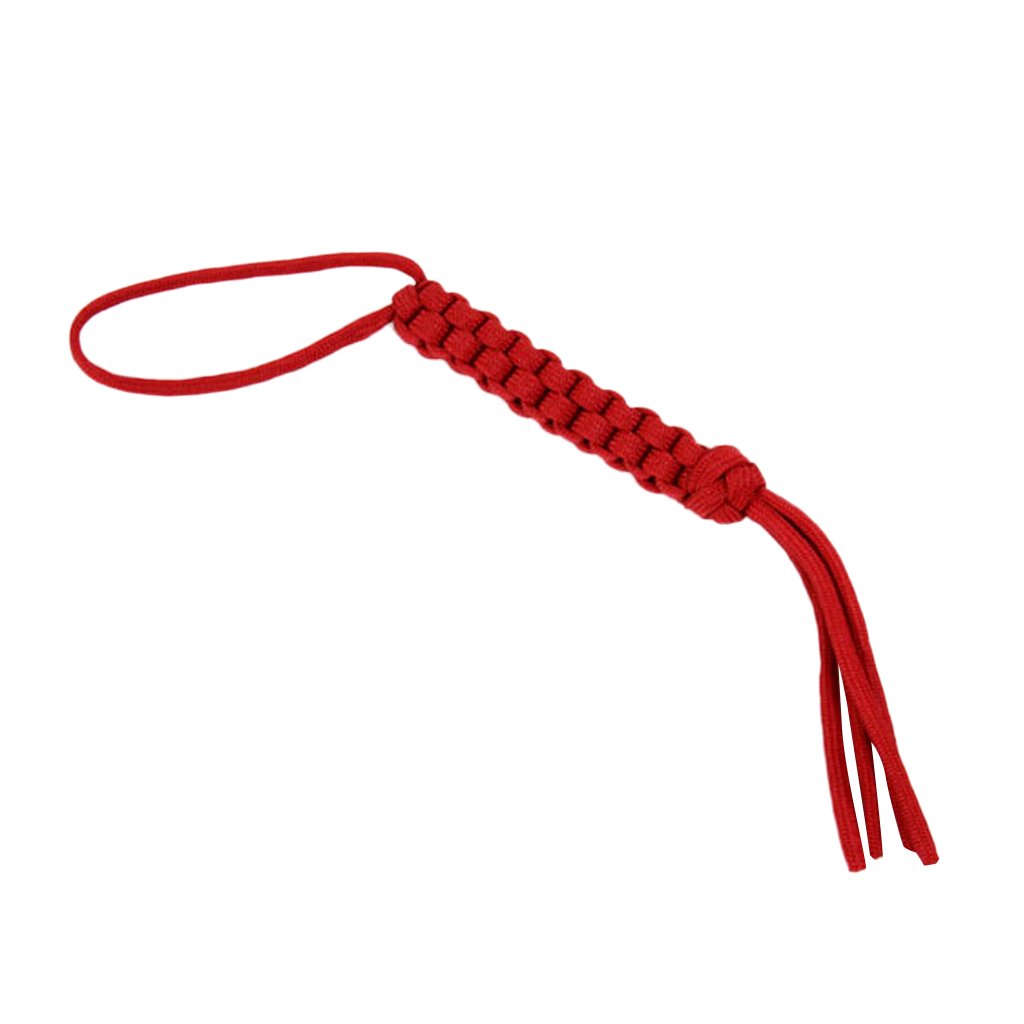 Colgante de cuchillo tejido de paracaídas rojo, cordón elegante y duradero para cuchillos, linternas y más