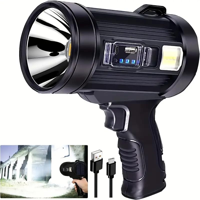 BLURISM Spotlight Flashlight, 90000 Lumens Brightest LED Rechargeable Spotlights, Long Running Spot Light Searchlight, Outdoor Handheld Spotlight, 3 Spotlight Modes (B0CX95W1NH) Amazon Price History, Amazon Price Tracker
