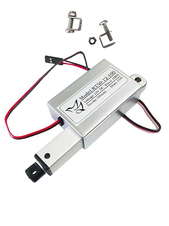 Micro Linear Actuator 2" Stroke mini Size - 22Lbs Force - 12V DC Power with Mounting Brackets, for Window Opener, Robotics, Home Automation