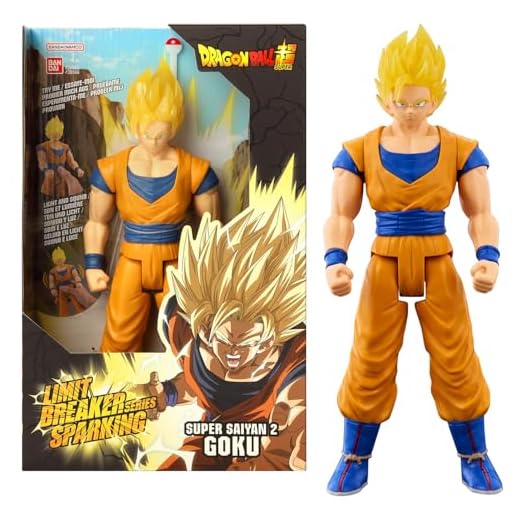 Bandai - Dragon Ball Super - Figur Mit Funktion 30 cm - Super-Saiyajin 2 Goku Licht und Sound Sparking - Offiziell Lizenziertes Dragon Ball-Produkt - Große Figur - Spielzeug ab 4 Jahren - 38566