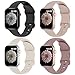 Arctime 4 Pack Silicone Bands Compatible with Apple Watch Band 38mm 40mm 41mm 42mm 44mm 45mm 49mm, Soft Sport Breathable Strap Replacement Wristbands for iWatch Ultra Series 8 SE 7 6 5 4 3 2 1