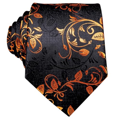 Image of Dubulle Silk Ties Set for Men Formal Paisley Striped Necktie Pocket Square Cufflinks 3PCS Sets Wedding Business Party