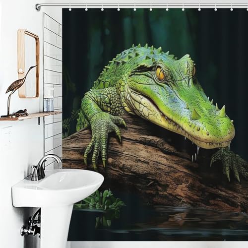 Rideau de douche imperméable et séchage rapide 12 crochets - 6