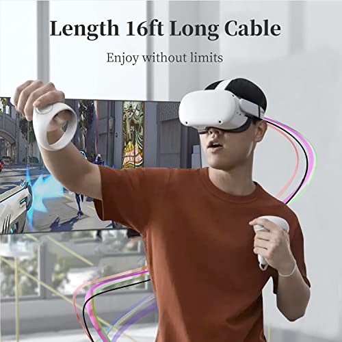 Tyralel Link Cable Compatible With Meta/Oculus Quest 2,High Speed Pc Data Transfer, Usb 3.0 To Usb C Cable For Vr Headset And Gaming Pc (16Ft) #TOP4
