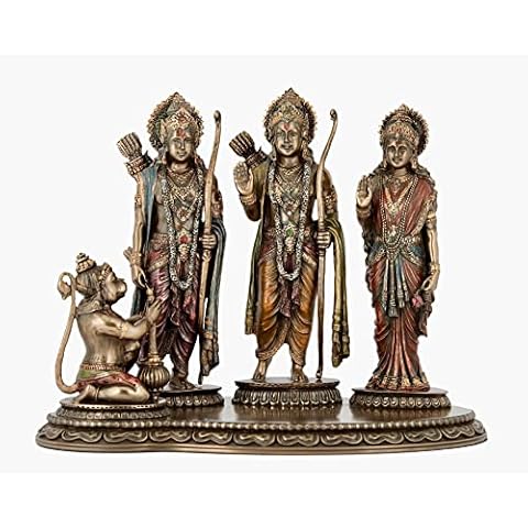 SrI Krishna CULTURE-New Large Ram Darbar for Home-Height-8 Inches-Resin-Antique Finish-Ram Sita-Showpiece for Home Decoration Cover