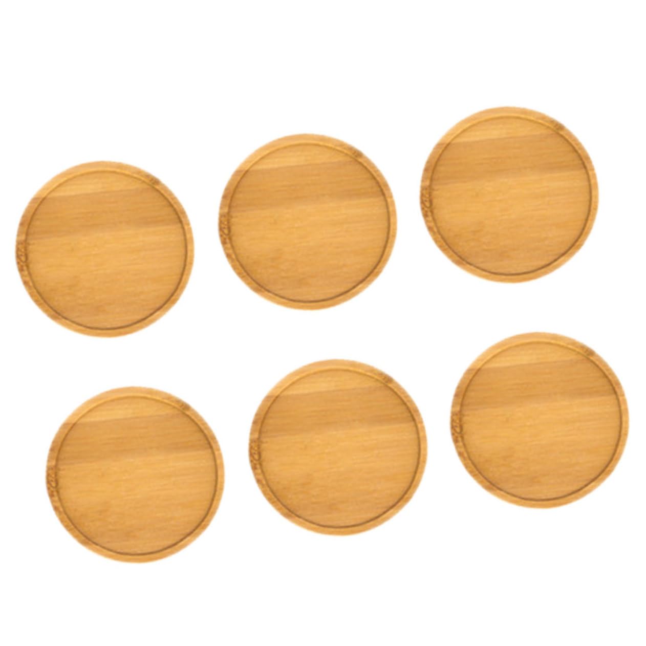 VICASKY 6Pcs Round Succulent Flowerpot Holder Tray Minimalist Decorative Plant Saucer for Bonsai Pots for Kitchen Office and Home