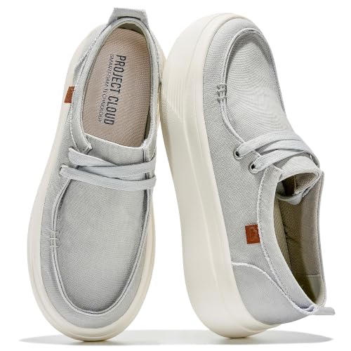 Image of Project Cloud Canvas Platform Loafers for Women Boat Shoes for Women (Dana)