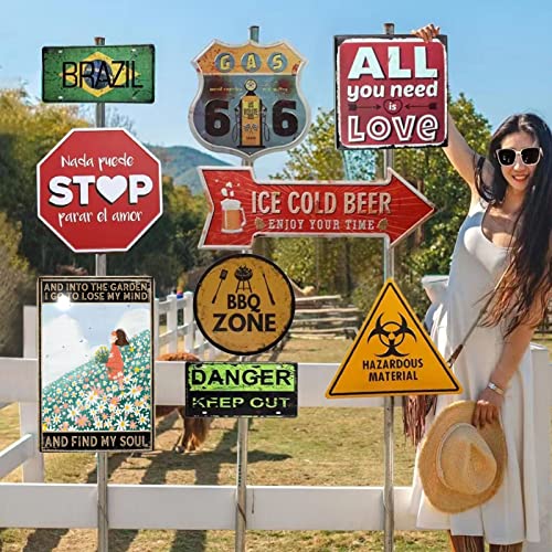 Retro Aluminum Signs Wall Art Decorative Metal Plaques And Into The Garden I Go To Lose My Mind & Find My Soul (1) Vintage Iron Posters For Home She Shed Girl's Room Decor 8X12 Inches #TOP6