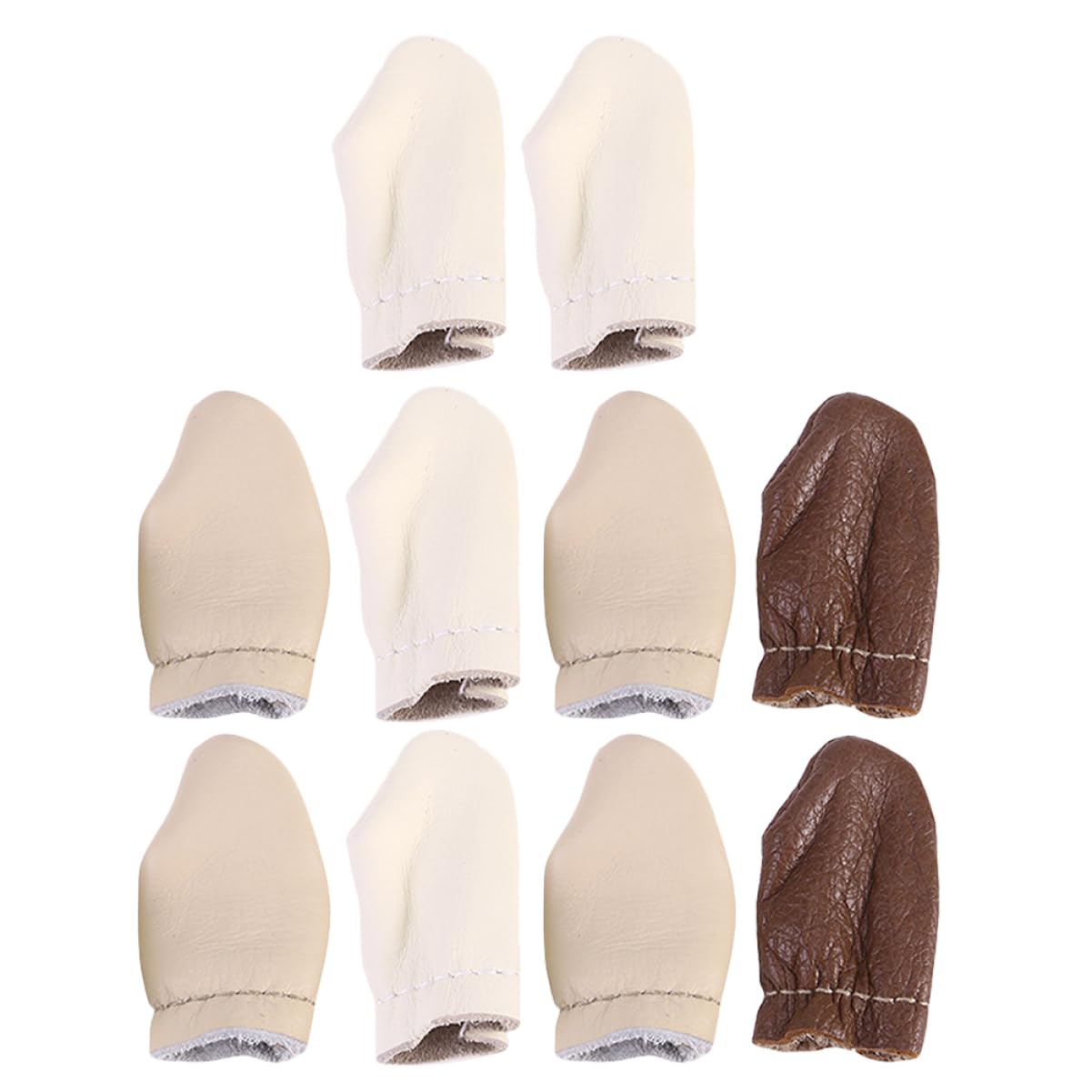 FOMIYES 5 Pairs Leather Thimble Cowhide Thumb Guard Sewing Tumble Protectors Elastic Bandage for Finger Tumble Finger Guards Finger Tips Finger Protectors for Finger Shield Finger Cots
