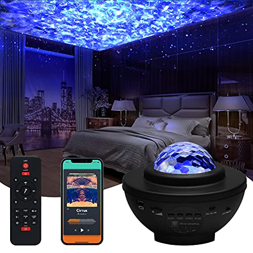 Galaxy Night Light Star Projector, Starry Sky Projecor with Remote Control, Timer Function, Built-in Bluetooth Music Speaker for Kids, Children, Bedroom