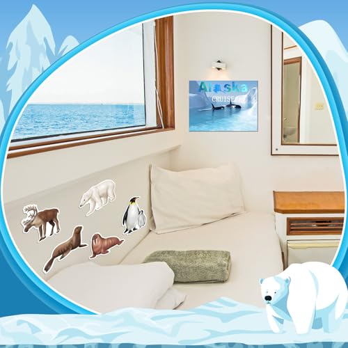 Image of Kanayu 6 Pcs Alaska Cruise Door Decorations Magnetic Large Ship Decorations Magnets Anchor Cruise Decor Car Fridge Magnet Decal for Carnival Stateroom Door