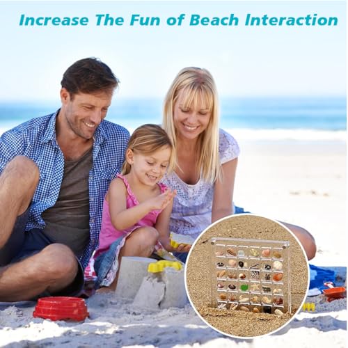 Image of Supvox Magnetic SeaShell Collection Box, 36 Grids Acrylic Display 12.5cm | Secure Closure, Clear Viewing, Separated Storage, Durable Acrylic Build, Easy Shelf Arrangement, Dust Protection