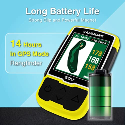 Canmore Hg200 Plus Golf Gps - (Bundle) + Another Charging Cable & Magnet & Clipper - Easy-To-Read Color - Preloaded 40,000 Course Map Worldwide Shape Of The Green And The Fairway #TOP6
