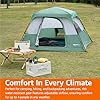 Amazon Basics 4-Person Instant Camping Tent with Rainfly, Easy Setup, Weather-Resistant, Mesh Netting, Spacious Interior, Ample Storage Options for Family Camping, Hiking and Outdoor Adventures, Green #5