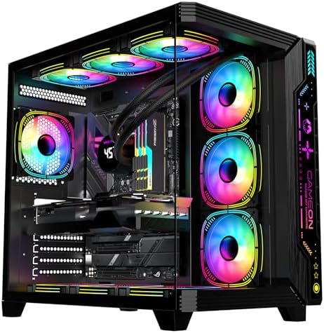 GAMEON PULSE-M Gaming PC Case โ ATX/M-ATX/ITX Support, Tempered Glass, ARGB+PWM Lighting, Pre-installed 7 Fans, 360mm Water Cooling Ready