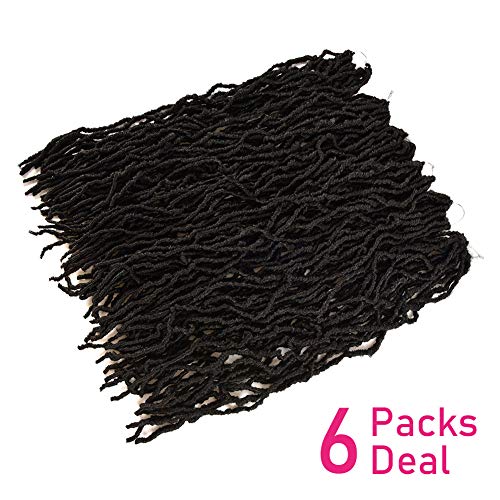 Niseyo New Faux Locs 30 Inch Crochet Hair 6 Packs Long Pre-Looped Soft Locs Crochet Braids (30 Inch, 1B/Natural Black) #TOP5