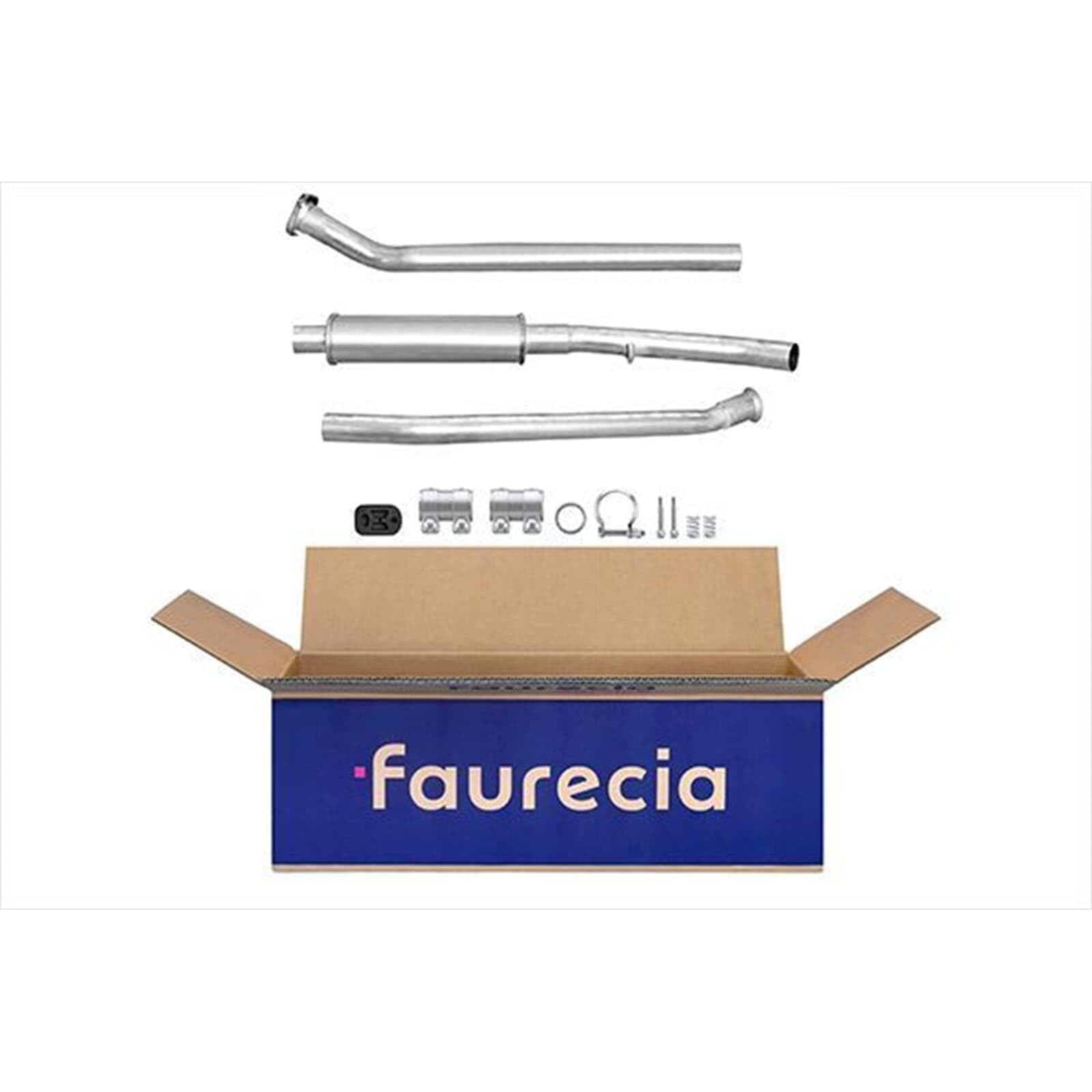 HELLA 8LC 366 023-401 silenciador del medio - Easy2Fit Kit - centro - tres piezas - Juego con accesorios de montaje