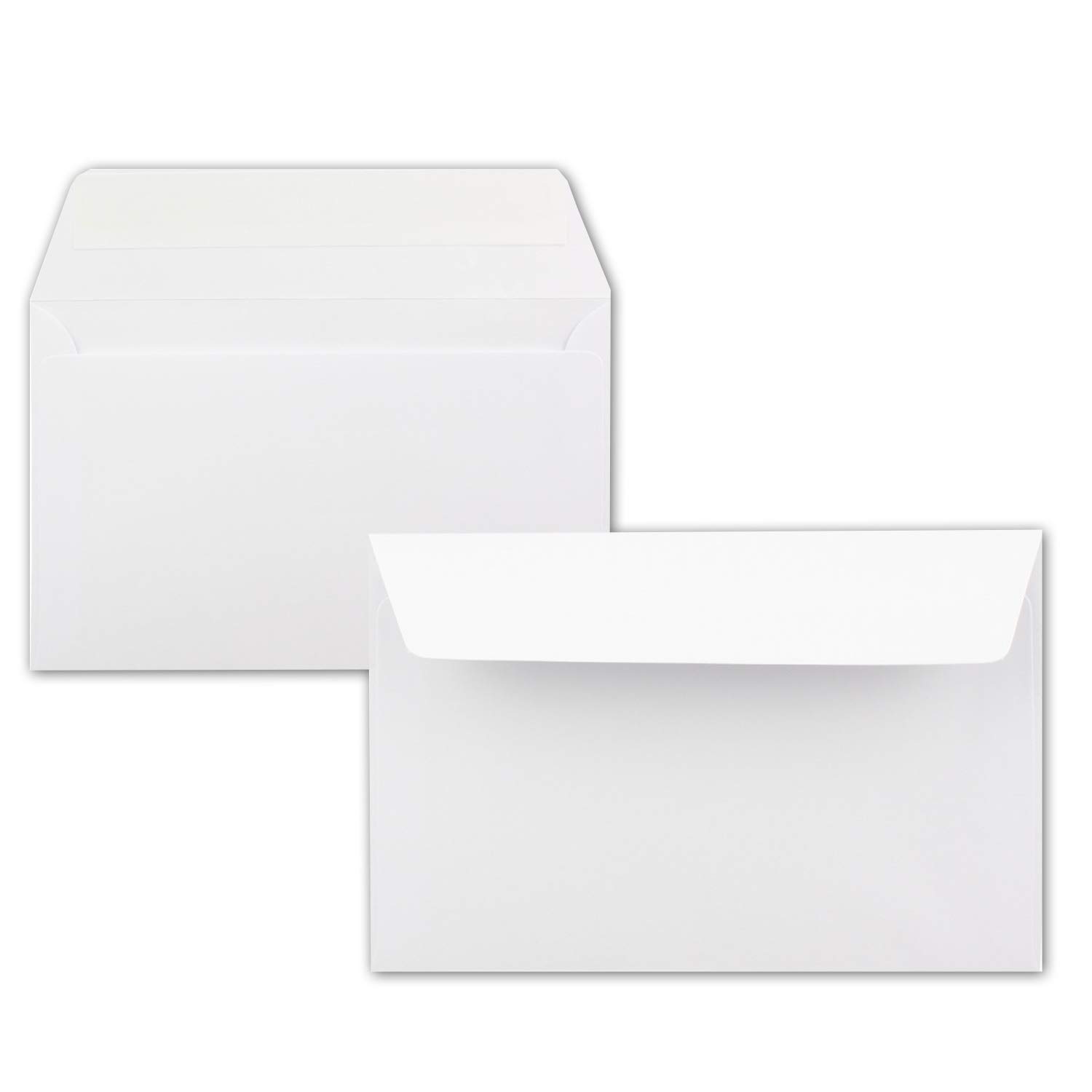 200x Kartenpaket DIN B6 Faltkarten Hochweiß/Kristallweiß - 11,5 x 17 cm - Umschlägen Weiss - Haftklebung - Einlegeblätter Weiss - NEUSER PAPIER