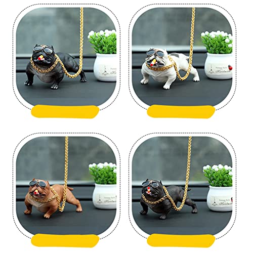ikasus Ornamento de painel de carro Bully Dog Ornamento de resina Estátua de cachorro Pitbull Miniat