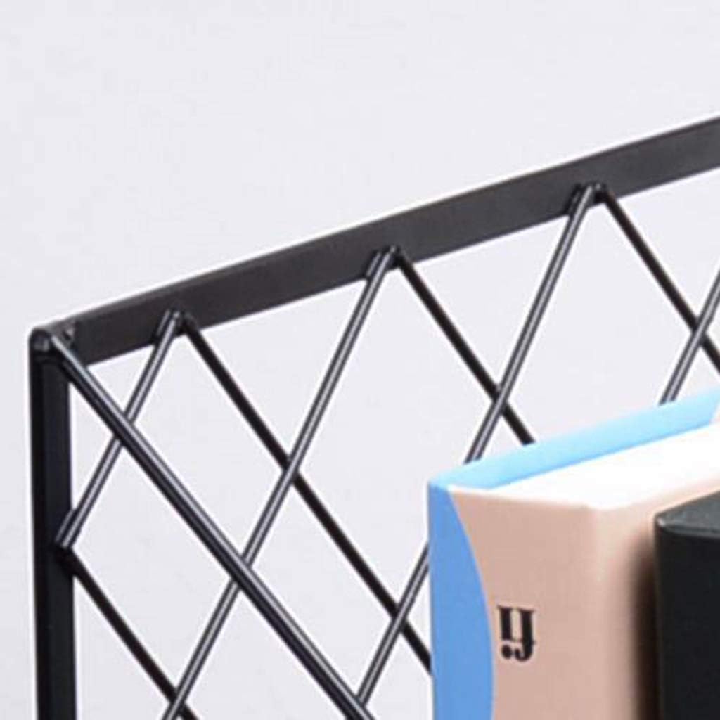 Rack Newspaper Rack Bedroom Study Living Room Newspaper Rack Simple Metal Data Storage Rack (Color : Black Size : 24 24 24CM)