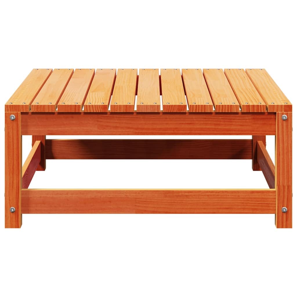 vidaXL Taburete de Jardín, Reposapiés Otomana de Palets, Mesa de Centro, Asiento para Patio Terraza, Madera Maciza de Pino Marrón Cera