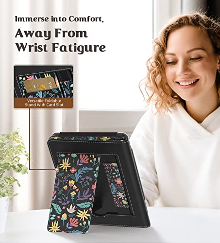Image of MoKo Case for All-New 6 inch Kindle(11th Generation, 2024 /2022 Release) /(10th /8th Gen, 2019 /2016), Ultra Lightweight PU Shell Cover with Auto Wake /Sleep for Kindle 2024, Colorful Flowers