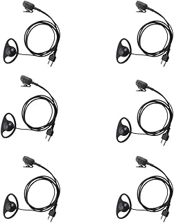 klykon 6 Pack Walkie Talkie Earpiece for Midland with Mic Security D Shape Headsets for GXT1000VP4 LXT600VP3 GXT1050VP4 GXT1000XB