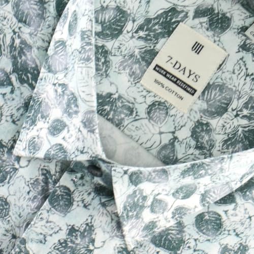 Image of 7-DAYS Men's Premium Formal Printed Shirt - 100% Cotton, Regular Fit, Full Sleeves, with Pocket - Stylish for Special Occasions.