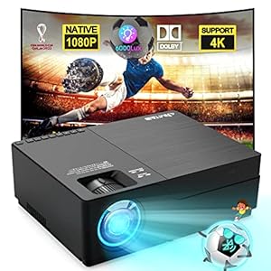JIMTAB M18 Native 1080P LED Video Projector, Upgraded HD Projector with 300”Display Support AV,VGA,USB,HDMI, Compatible…