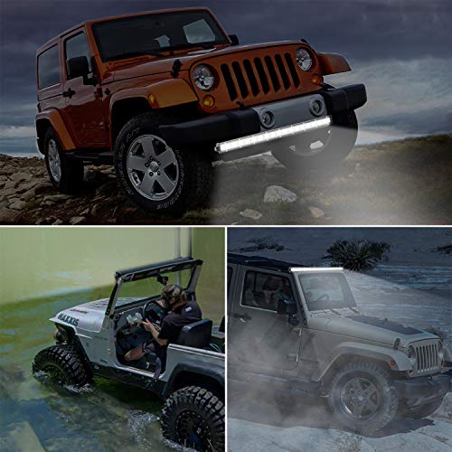 Zmoon Led Light Bar 26in Signal Row Light Bar 160W 16000lm Spot Flood Combo Off Road Light, Waterproof Slim Light Bar for SUV Jeep ATV Boat
