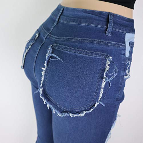 Atditama Womens Slim High Waisted Jeans Patched Distressed Hippie Wide Leg Denim Flared Bell Denim Pants4