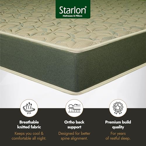 Image of Orthopedic Foam Mattress | Dual Comfort Design | Spine Alignment | 5- Years Warranty | Medium Firm | 3 Layered Orthopedic Mattress | Queen Size (48x72x6 Inches)
