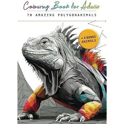Polygon Animals Colouring Book for Adults Paperback 8.3 x 11.7 inches DIN A4