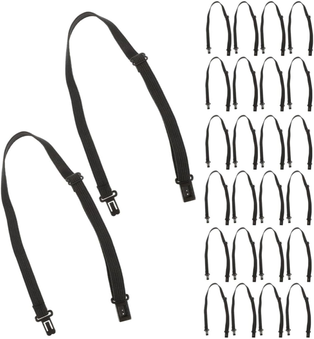 Ciieeo 40pcs Black Adjustable Bow Tie Straps with Elastic Polyester Band and Plastic Insert Buckle, Handmade Pre-tied Bowknot Strap for Adults and Women, for Parties and Business Meetings