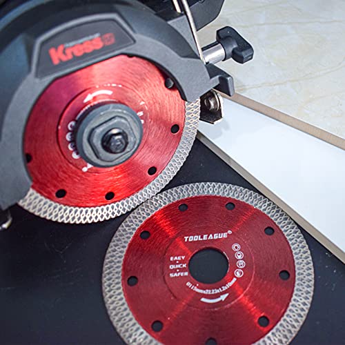 Image of TOOLEAGUE 4-1 /2 Inch Diamond Saw Blade, Super Thin Tile Cutting Disc, 3 Pcs | Diamond Cutting Wheel for Cutting Porcelain Tile Granite Marbles, Both Dry and Wet Cutting are Acceptable