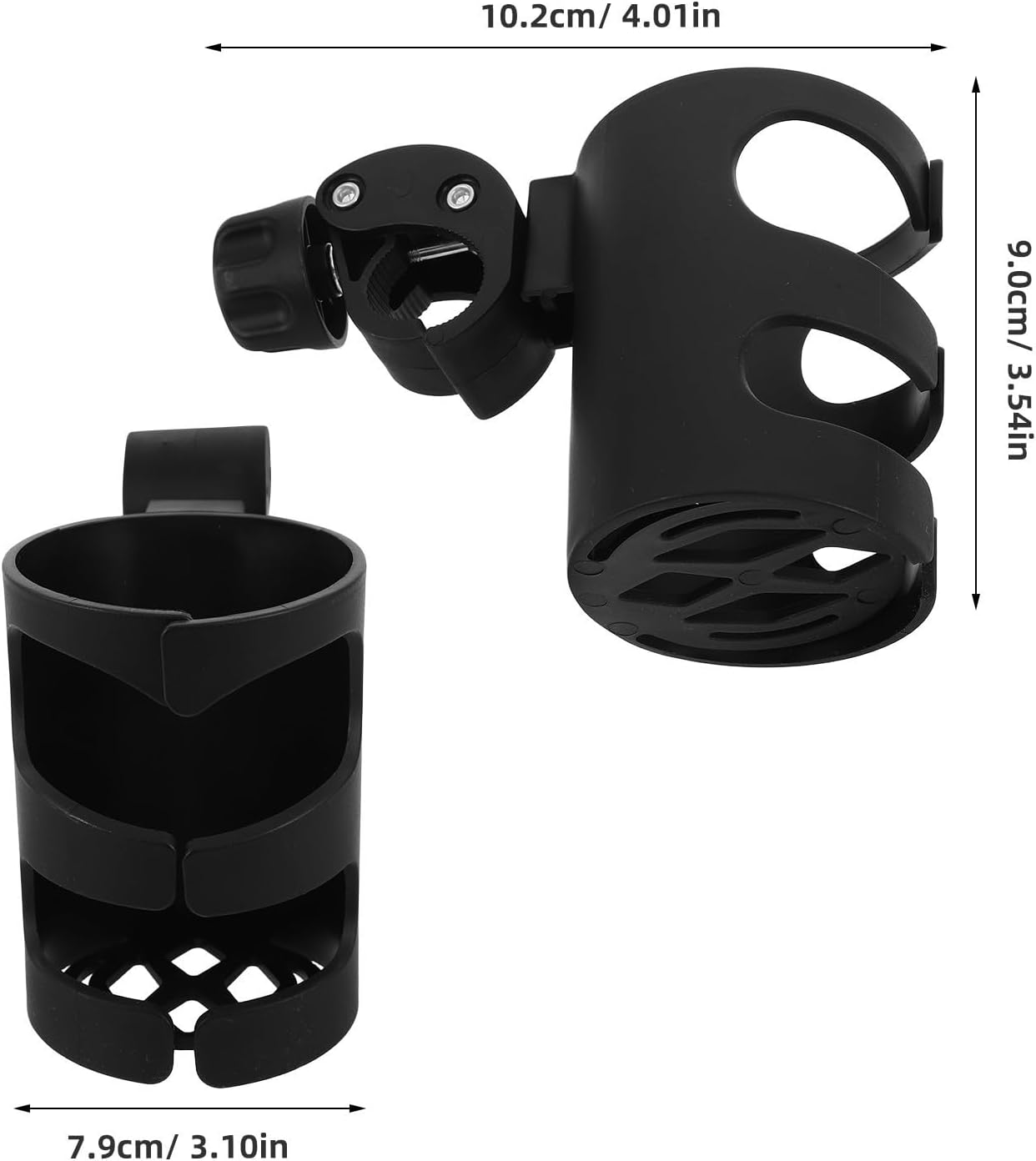 Stroller Cup Holder for Strollers, Anti-Slip 360° Rotatable Parent Drink Holder, Lightweight Black Pp Bottle Rack for Outdoor Walks and Travel