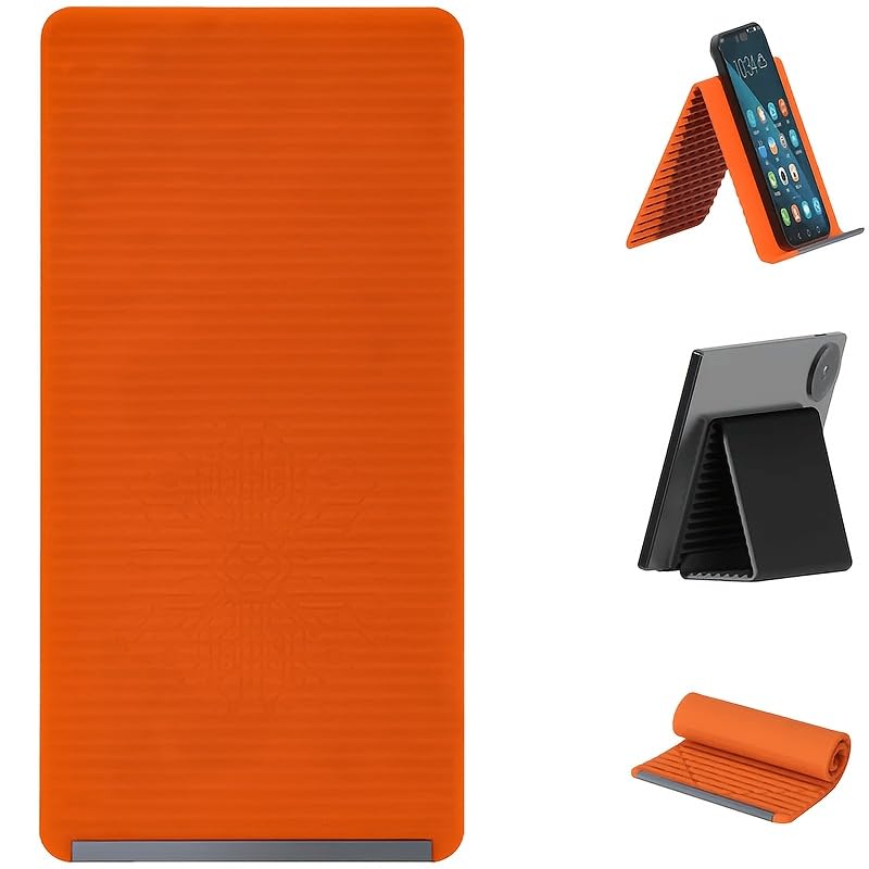 Flexible Silicone Phone Stand with Aluminum Core, Adjustable Multi-Angle Holder for Phone, Tablet, Laptop, Orange-image-15