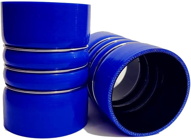 5-Ply Heavy Duty Silicone Intercooler Boot Kit 4 x 6In, Silicone Charge Air Cooler Hump Hose with T-bolt Clamps Set for Semi Trucks, 2 Packs Blue