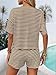 Lhnjimrsy Summer Stripe Fashion Short Sleeve 2 Piece Pajamas Sets Khaki S