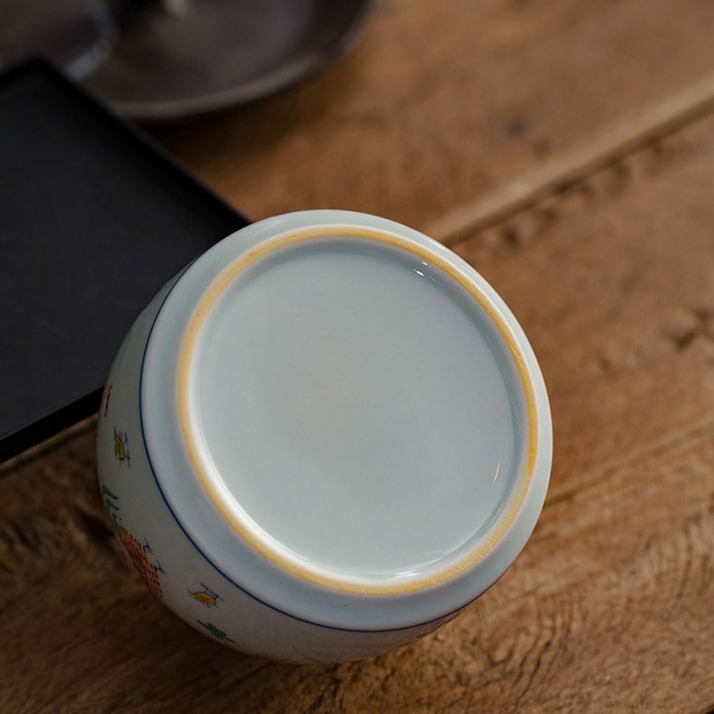 Barattoli Da Tè Barattolo da viaggio for riporre il tè in porcellana bianca Barattolo da tè Pu'er Barattolo da tè con tazza di pollo dipinto a mano Barattolo sigillato in ceramica Barattolo Per Conser
