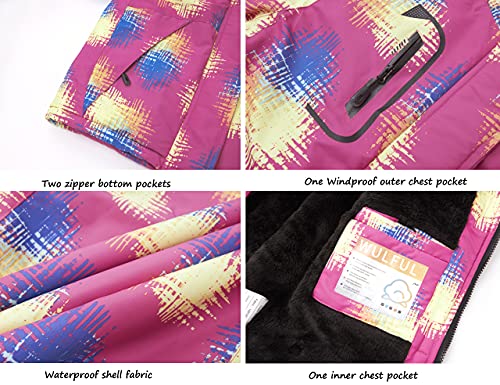 Wulful Girl's Waterproof Ski Jacket Warm Fleece Hooded Winter Snow Coat #TOP5