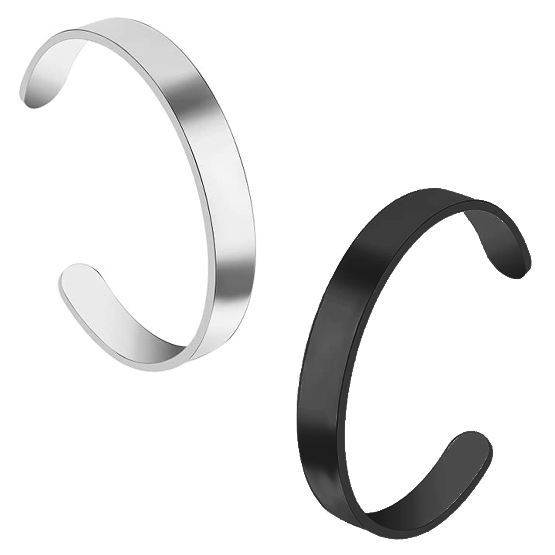 Okos Mens Jewellery Combo of 2 Black and Silver Color High Plated Stainless Steel Cuff Style Adjustable Mens Kada Combo For Boys and Men BR1000046COM (B0B5R75LTY) Amazon Price History, Amazon Price Tracker