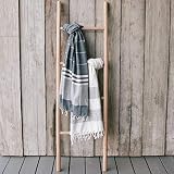 Sandstone & Sage Blanket-Ladder | Hand Made Natural 5ft Decorative Wooden Ladder Shelf | Boho Farmho