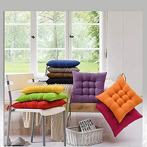4 قطع من وسائد الكراسي الناعمة من اف اف كيه ال، وسائد للكراسي وغرفة الطعام للاستخدام الداخلي والخارجي والحديقة والفناء والمطبخ وكراسي المكتب، لون اصفر، مقاس 40 × 40 سم