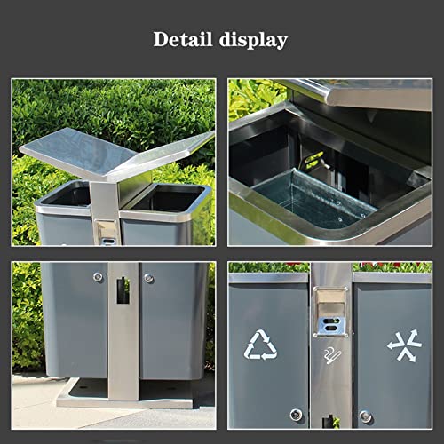 Mülltonnen Abfalleimer Außen Dustbins Mülleimer im Freien, Mülleimer, Edelstahl-Mülleimer für den Außenbereich, rechteckiger, klassifizierter Mülleimer, gewerblicher Recyclingbehälter mit Do – Bild 4