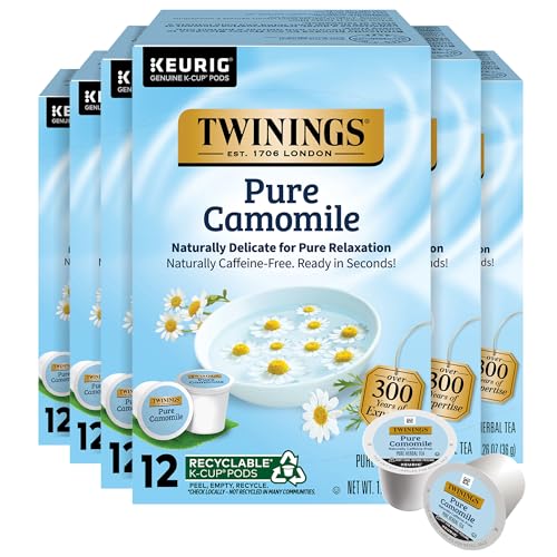 Twinings Pure Camomile Herbal Tea K-Cups for Keurig, 12 CT Box (6 Pack)