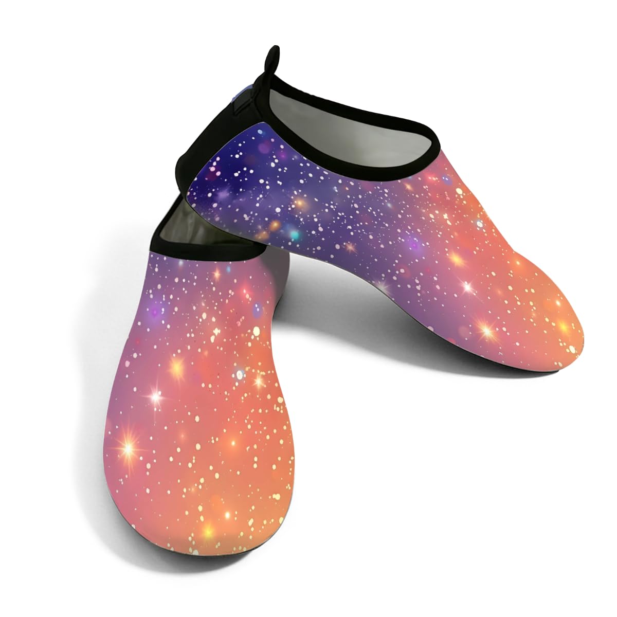 Water Shoes for Women Men Glitter Beach Shoes Quick Dry Anti-Slip Barefoot Shoes Swim Aqua Socks Water Park Essentials for Boat, Pool, River, Surf -S